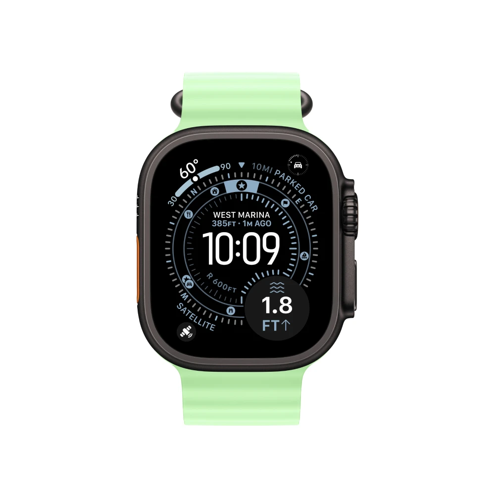 Apple Watch Ultra 3 Black Ocean Band Neon Green